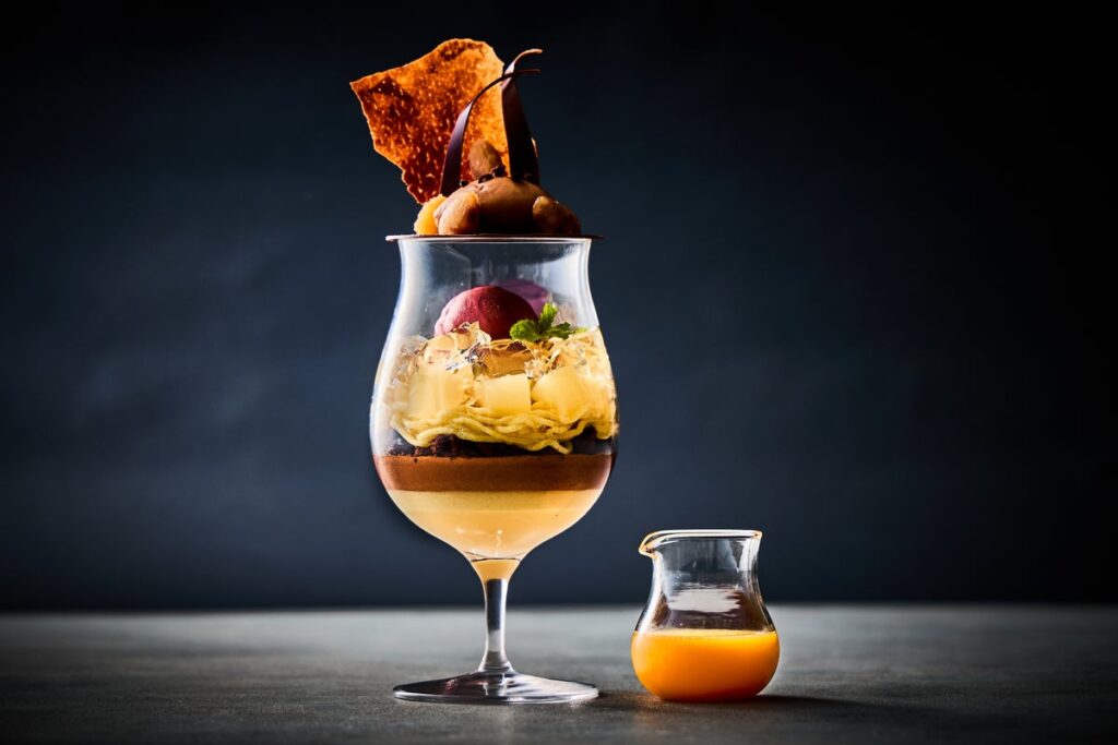 【ホテルメトロポリタン】メザニンラウンジ「すずかけ」マロンとチョコレートが織りなす至福のひととき「Seasonal Parfait」