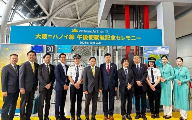 ベトナム航空、大阪-ハノイ線に午後便を新設10月26日、関西国際空港で記念セレモニーを実施